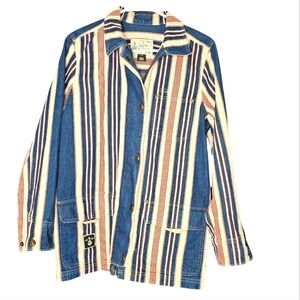 Vintage Ralph Lauren Blue and Red Striped Utility Jacket